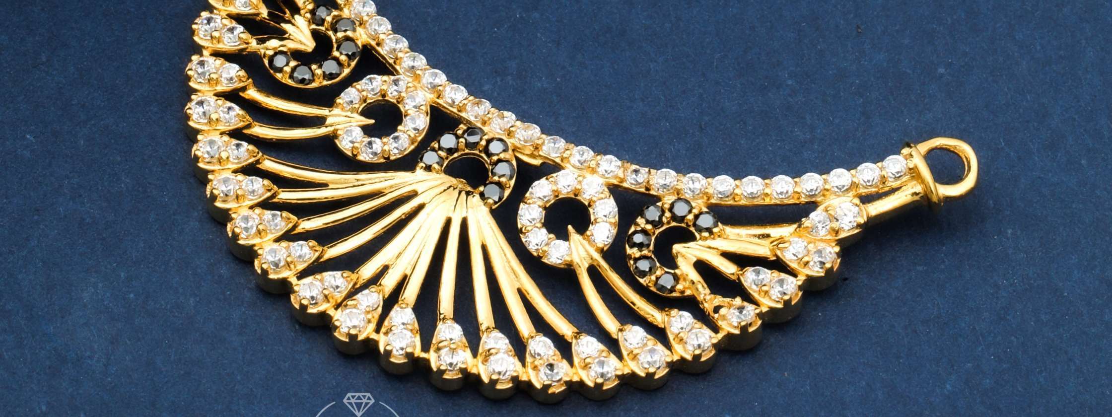 Gold and black CZ pendant